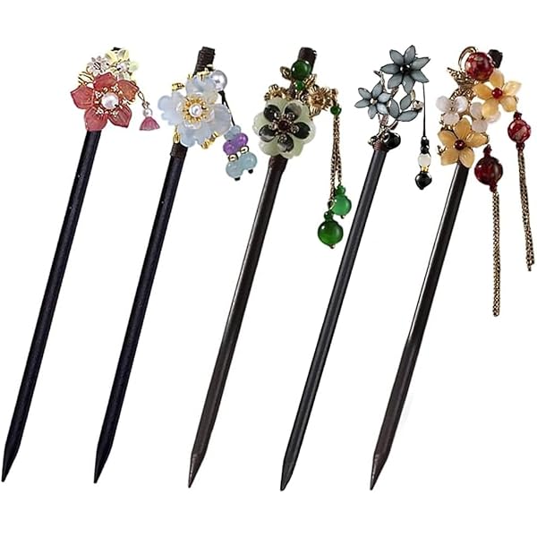Amazon.co.jp: Kanzashi (2 Piece Set) Hair Ornament, Handmade